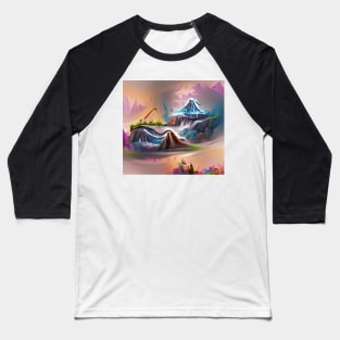 Ice Mountains Concept Baseball T-Shirt